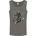 Scooter Skull Motorcycle MOD Biker Mens Vest Tank Top Charcoal