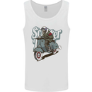 Scooter Skull Motorcycle MOD Biker Mens Vest Tank Top White