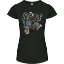 Scooter Skull Motorcycle MOD Biker Womens Petite Cut T-Shirt Black