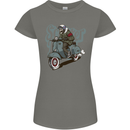 Scooter Skull Motorcycle MOD Biker Womens Petite Cut T-Shirt Charcoal