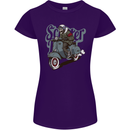 Scooter Skull Motorcycle MOD Biker Womens Petite Cut T-Shirt Purple