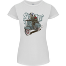 Scooter Skull Motorcycle MOD Biker Womens Petite Cut T-Shirt White