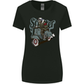 Scooter Skull Motorcycle MOD Biker Womens Wider Cut T-Shirt Black