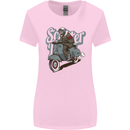 Scooter Skull Motorcycle MOD Biker Womens Wider Cut T-Shirt Light Pink