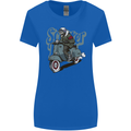 Scooter Skull Motorcycle MOD Biker Womens Wider Cut T-Shirt Royal Blue