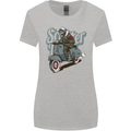 Scooter Skull Motorcycle MOD Biker Womens Wider Cut T-Shirt Sports Grey