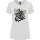 Scooter Skull Motorcycle MOD Biker Womens Wider Cut T-Shirt White