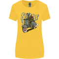 Scooter Skull Motorcycle MOD Biker Womens Wider Cut T-Shirt Yellow