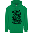 Scooter on the Beach MOD Childrens Kids Hoodie Irish Green