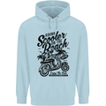 Scooter on the Beach MOD Childrens Kids Hoodie Light Blue