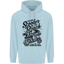 Scooter on the Beach MOD Childrens Kids Hoodie Light Blue