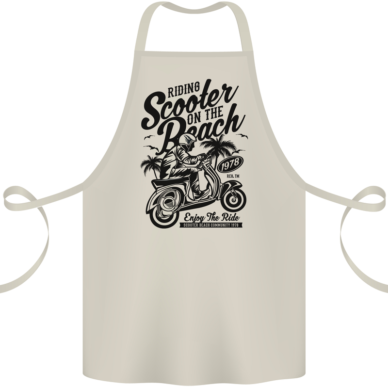 Scooter on the Beach MOD Cotton Apron 100% Organic Natural