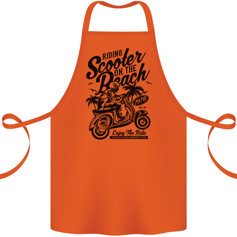 Scooter on the Beach MOD Cotton Apron 100% Organic Orange