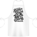 Scooter on the Beach MOD Cotton Apron 100% Organic White