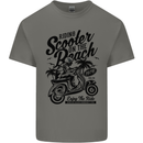 Scooter on the Beach MOD Kids T-Shirt Childrens Charcoal