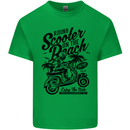 Scooter on the Beach MOD Kids T-Shirt Childrens Irish Green