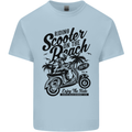 Scooter on the Beach MOD Kids T-Shirt Childrens Light Blue