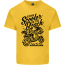 Scooter on the Beach MOD Kids T-Shirt Childrens Yellow