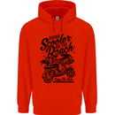 Scooter on the Beach MOD Mens 80% Cotton Hoodie Bright Red