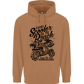 Scooter on the Beach MOD Mens 80% Cotton Hoodie Caramel Latte