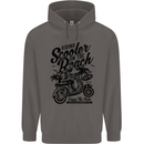 Scooter on the Beach MOD Mens 80% Cotton Hoodie Charcoal