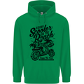 Scooter on the Beach MOD Mens 80% Cotton Hoodie Irish Green