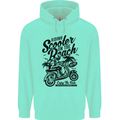 Scooter on the Beach MOD Mens 80% Cotton Hoodie Peppermint