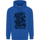 Scooter on the Beach MOD Mens 80% Cotton Hoodie Royal Blue