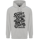 Scooter on the Beach MOD Mens 80% Cotton Hoodie Sports Grey