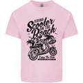 Scooter on the Beach MOD Mens Cotton T-Shirt Tee Top Light Pink