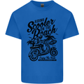 Scooter on the Beach MOD Mens Cotton T-Shirt Tee Top Royal Blue