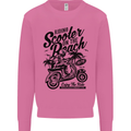 Scooter on the Beach MOD Mens Sweatshirt Jumper Azalea