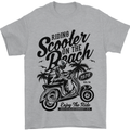 Scooter on the Beach MOD Mens T-Shirt 100% Cotton Sports Grey