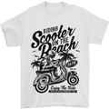 Scooter on the Beach MOD Mens T-Shirt 100% Cotton White