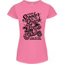 Scooter on the Beach MOD Womens Petite Cut T-Shirt Azalea