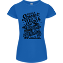 Scooter on the Beach MOD Womens Petite Cut T-Shirt Royal Blue
