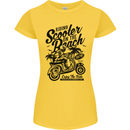 Scooter on the Beach MOD Womens Petite Cut T-Shirt Yellow