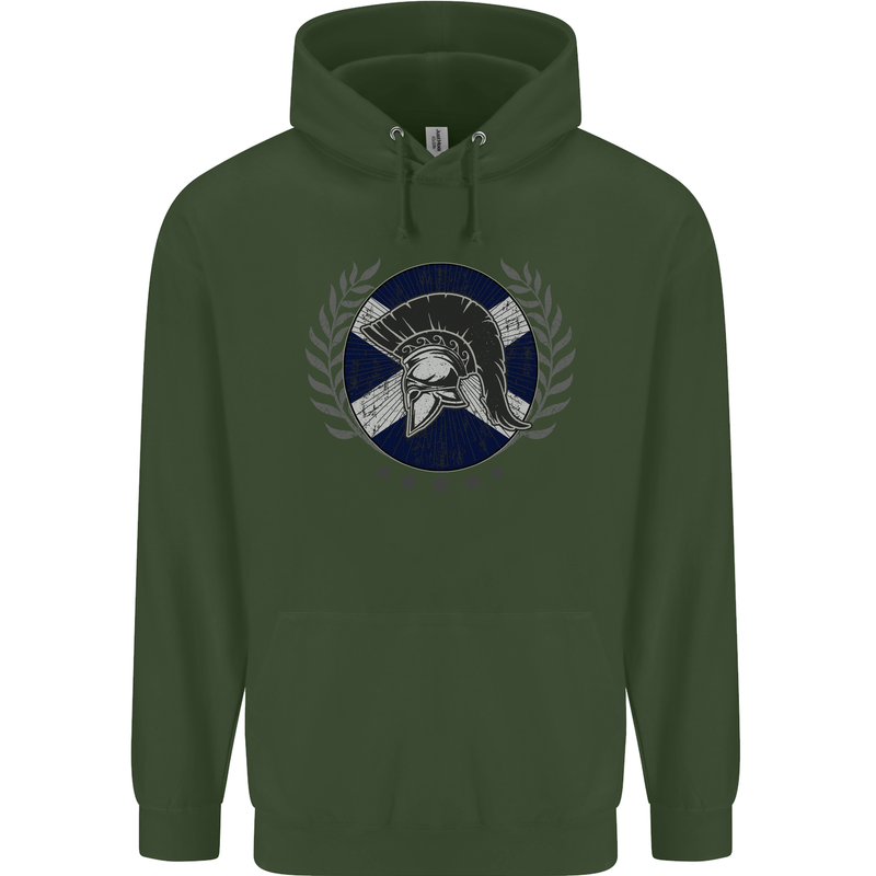 Scotland Bodybuilding Gym Training Scottish Childrens Kids Hoodie Forest Green