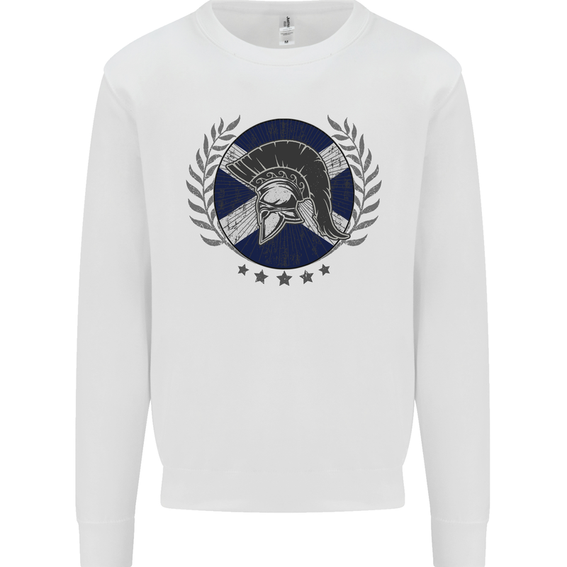 Scotland Bodybuilding Gym Training Scottish Mens Sweatshirt Jumper White