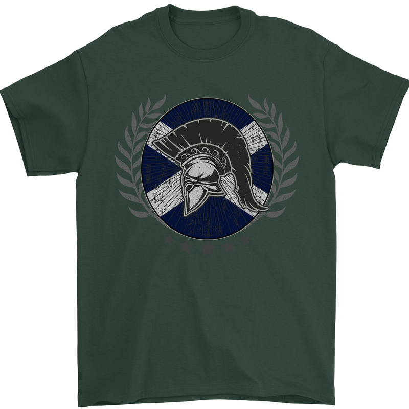 Scotland Bodybuilding Gym Training Scottish Mens T-Shirt 100% Cotton Forest Green