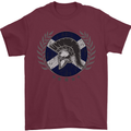 Scotland Bodybuilding Gym Training Scottish Mens T-Shirt 100% Cotton Maroon