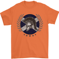 Scotland Bodybuilding Gym Training Scottish Mens T-Shirt 100% Cotton Orange