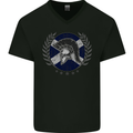 Scotland Bodybuilding Gym Training Scottish Mens V-Neck Cotton T-Shirt Black
