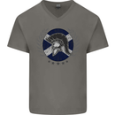 Scotland Bodybuilding Gym Training Scottish Mens V-Neck Cotton T-Shirt Charcoal