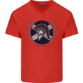 Scotland Bodybuilding Gym Training Scottish Mens V-Neck Cotton T-Shirt Red
