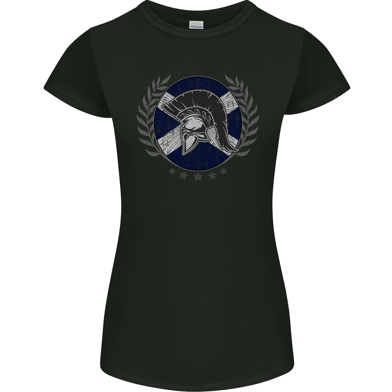 Scotland Bodybuilding Gym Training Scottish Womens Petite Cut T-Shirt Black