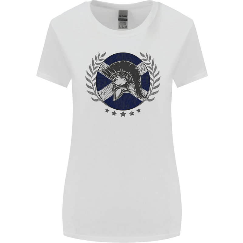 Scotland Bodybuilding Gym Training Scottish Womens Wider Cut T-Shirt White