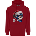 Scotland Christmas Skull Xmas Scottish Flag Biker Childrens Kids Hoodie Red