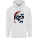 Scotland Christmas Skull Xmas Scottish Flag Biker Childrens Kids Hoodie White