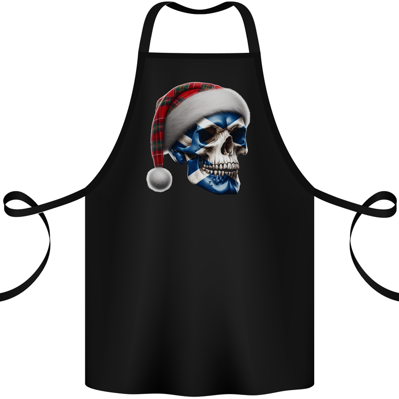 Scotland Christmas Skull Xmas Scottish Flag Biker Cotton Apron 100% Organic Black